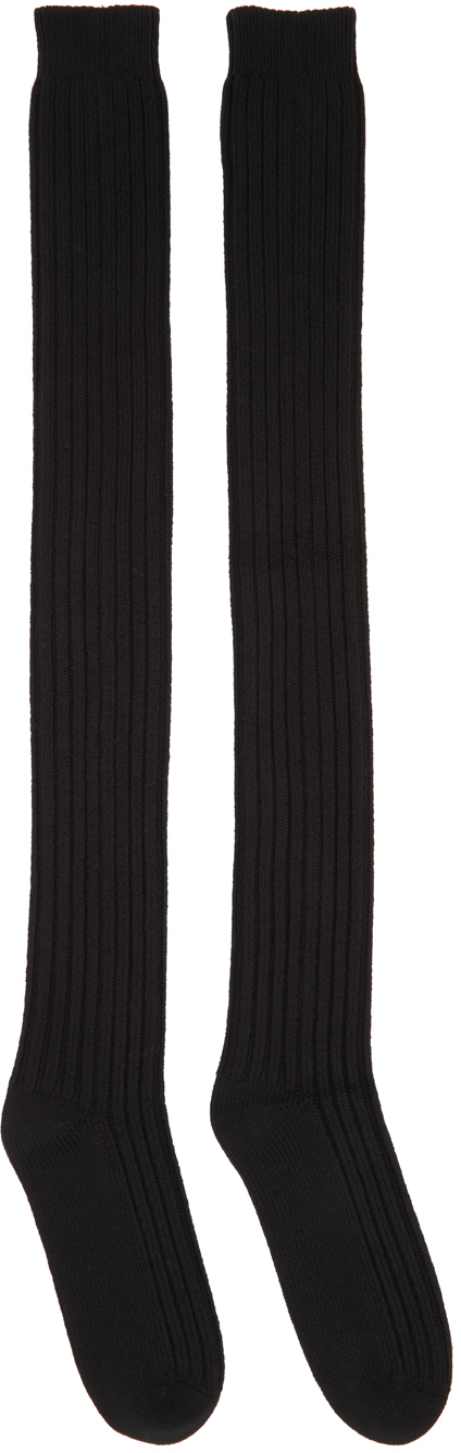 Rick Owens: Black Moncler Edition Stocking Socks | SSENSE