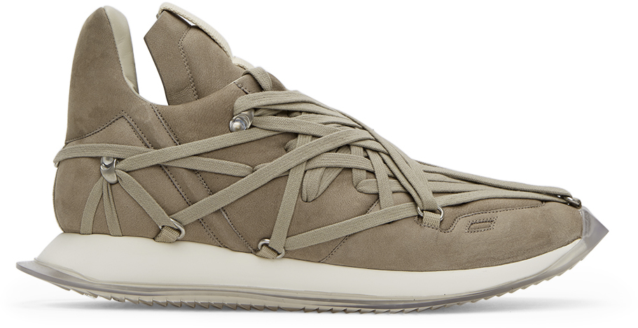 Taupe Suede Maximal Runner Sneakers