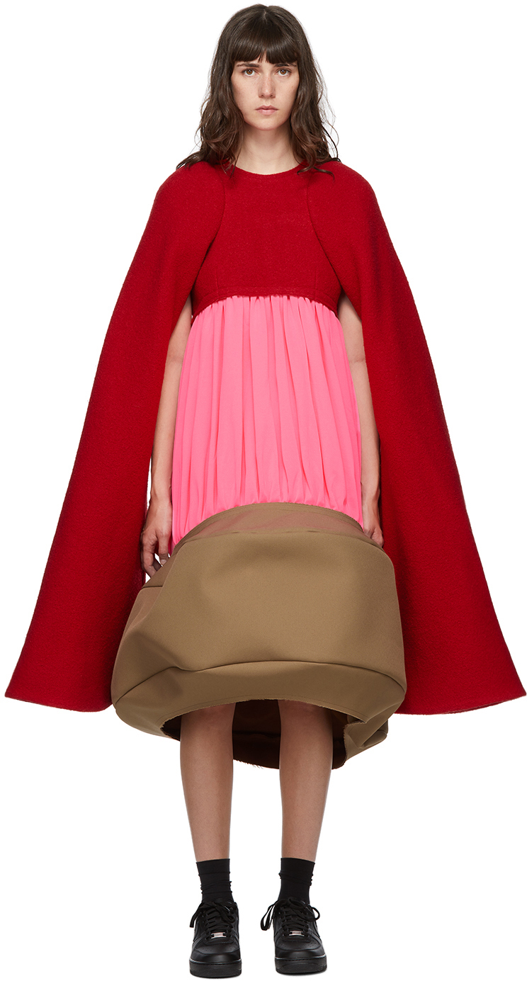 Comme des Garçons Red Pink Sculptural Dress