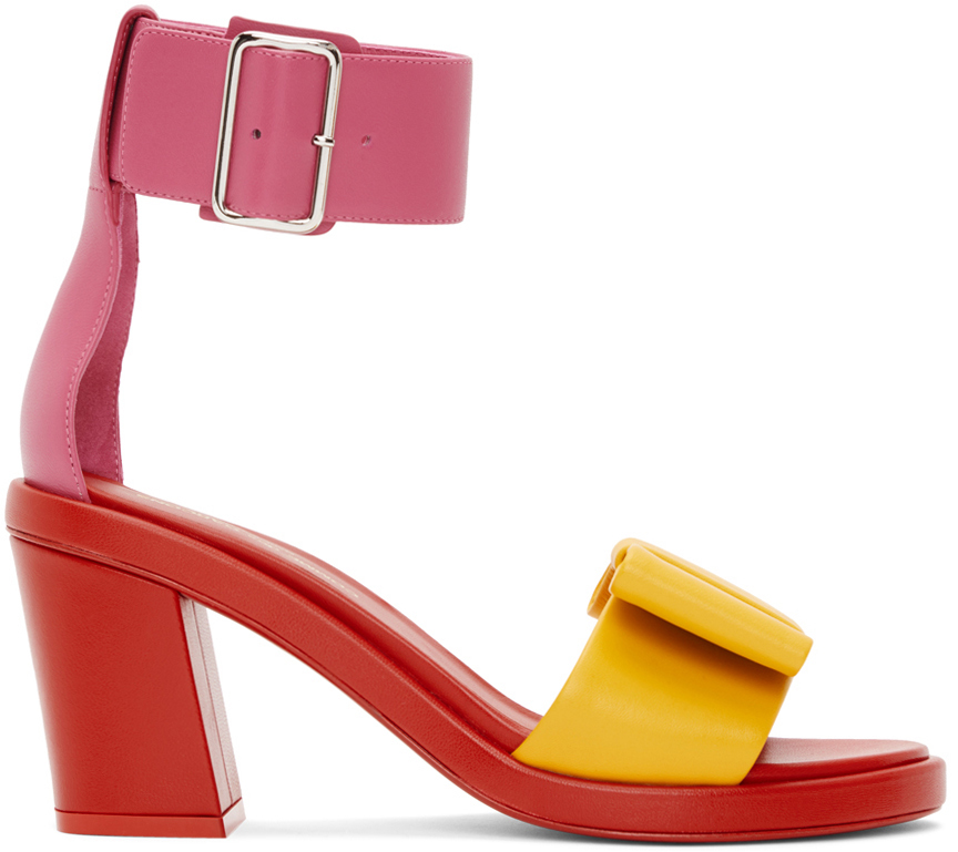 red and pink sandals