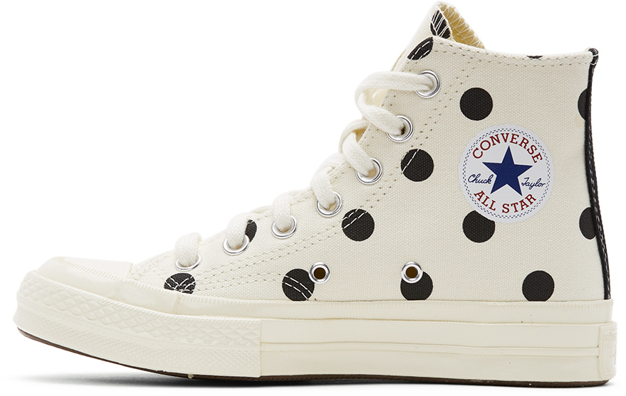 Comme des Garçons Play Converse エディション ホワイト 水玉 Heart Chuck 70 ハイ スニーカー ウィメンズ