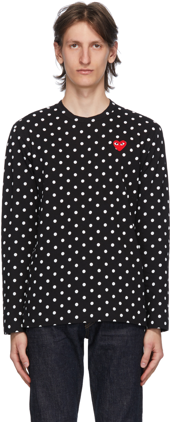 comme des garcons play long sleeve polka dot tee