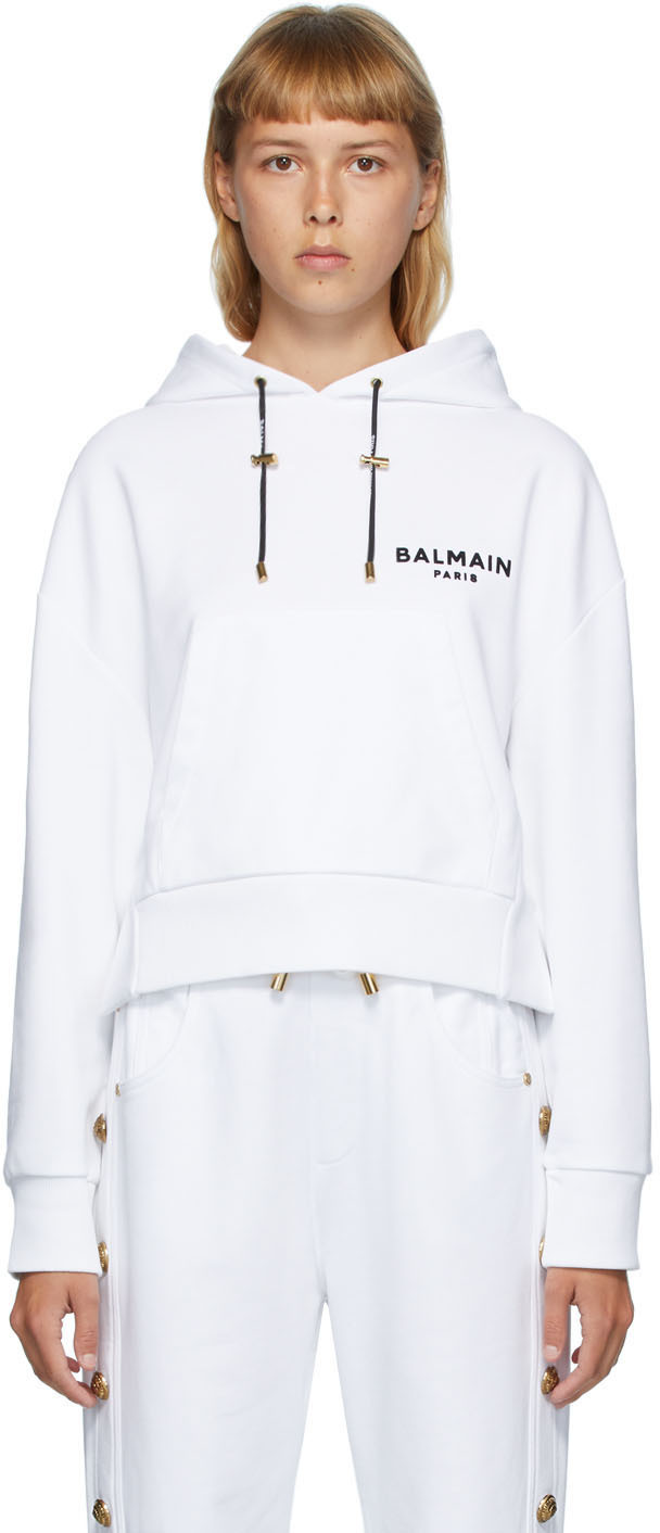 balmain white hoodie