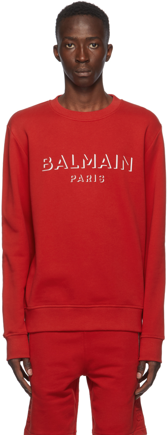 balmain red hoodie