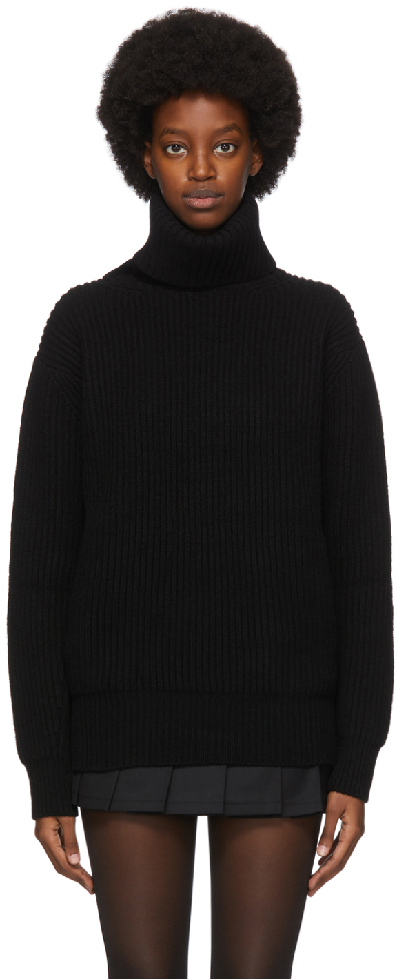 black wool turtleneck