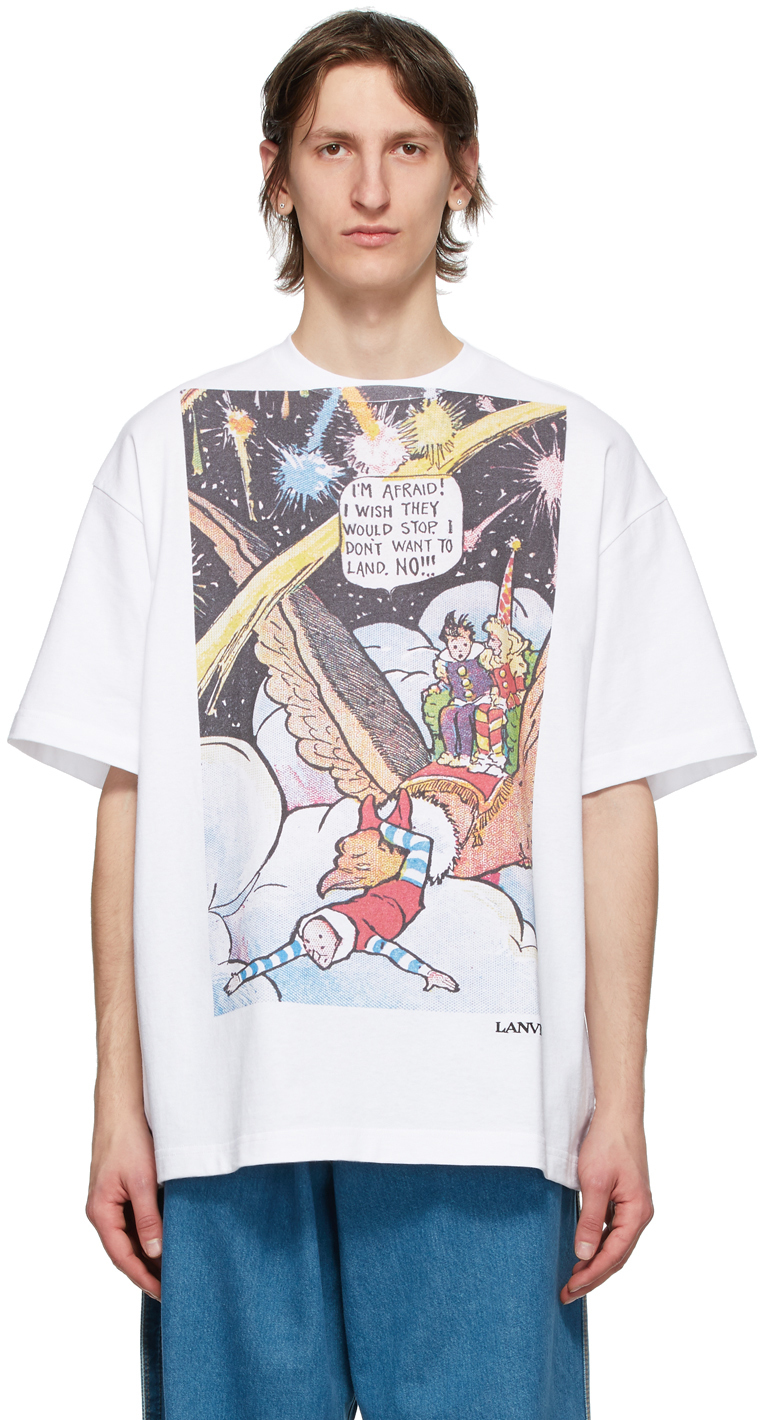 Lanvin: White Fireworks T-Shirt | SSENSE