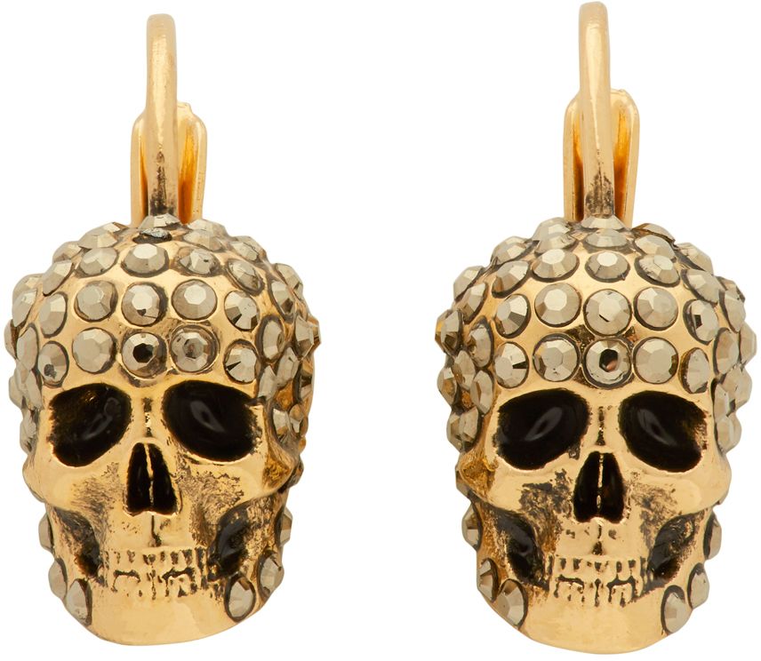 gold skull earrings