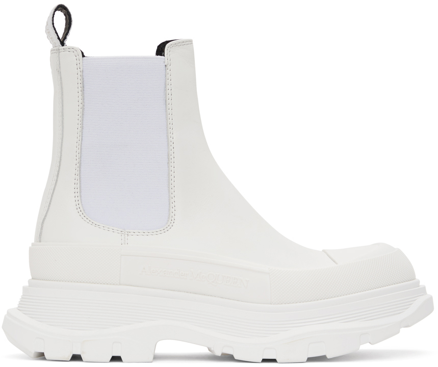 Alexander McQueen: White Tread Slick Chelsea Boots | SSENSE