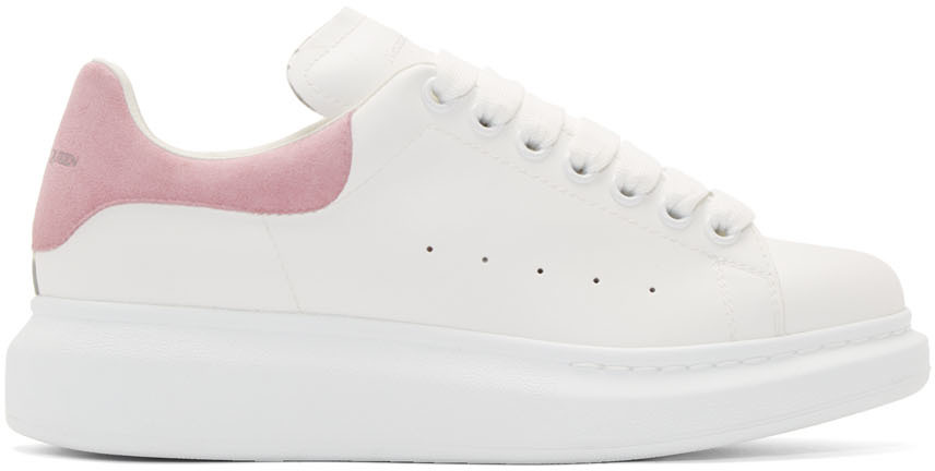 Alexander McQueen SSENSE Exclusive White & Pink Oversized Sneakers