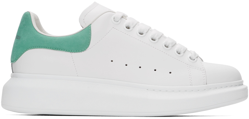 Alexander McQueen SSENSE Exclusive White & Green Oversized Sneakers