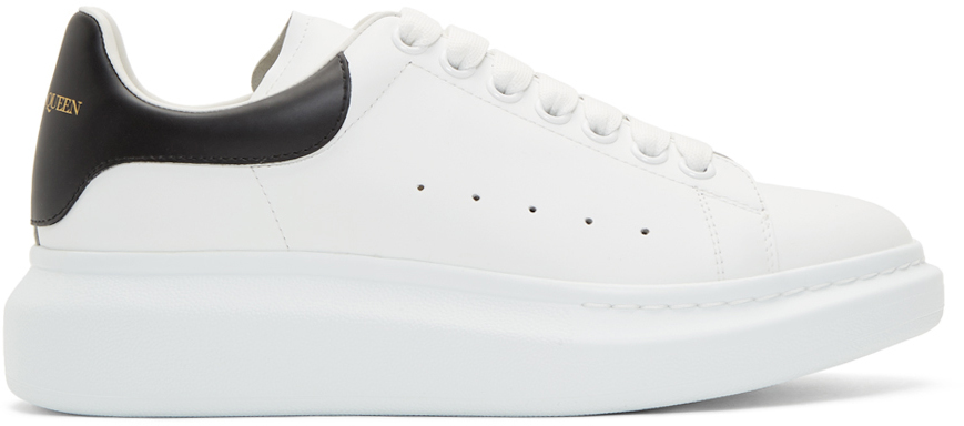Alexander McQueen: White & Black Oversized Sneakers | SSENSE Canada