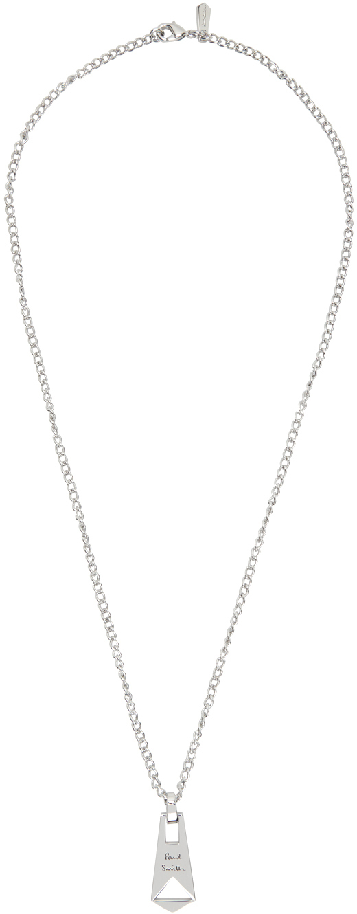 Paul Smith: Silver Zip Pendant Necklace | SSENSE