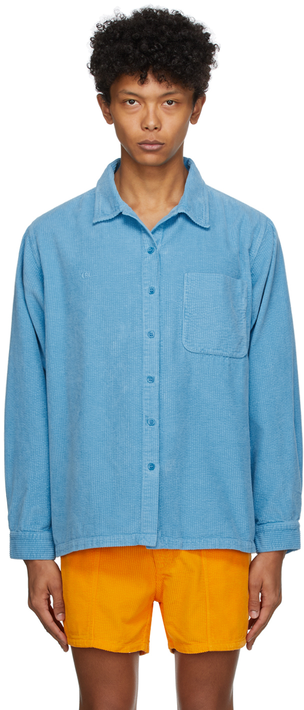 Blue Corduroy Shirt by ERL on Sale
