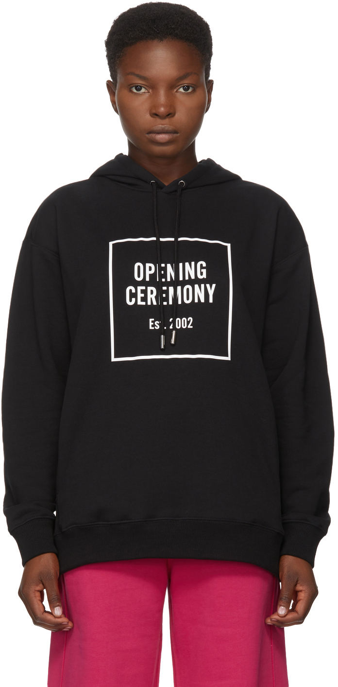 Opening Ceremony Black Box Logo Hoodie SSENSE
