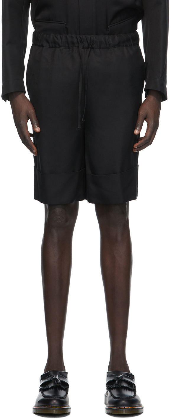 Opening Ceremony: Black Deep Cuff Shorts | SSENSE