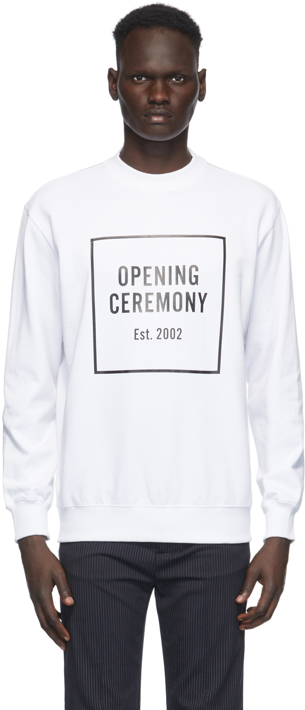 Opening Ceremony: White Box Logo Sweatshirt | SSENSE