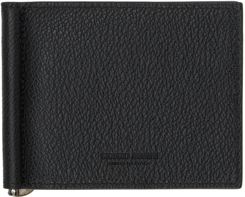 Giorgio Armani Black Money Clip Billfold Wallet | Smart Closet