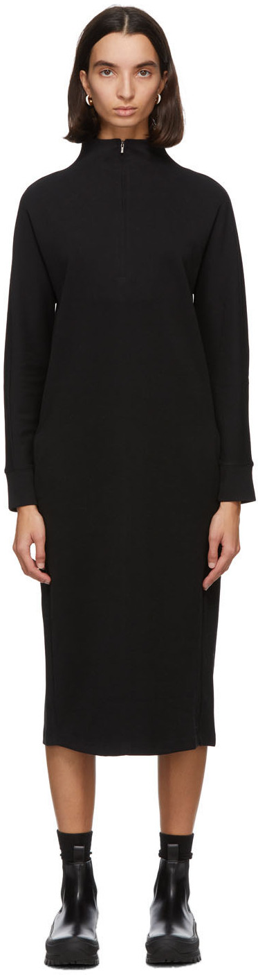 Max Mara Leisure: Black Casta Zip Dress | SSENSE