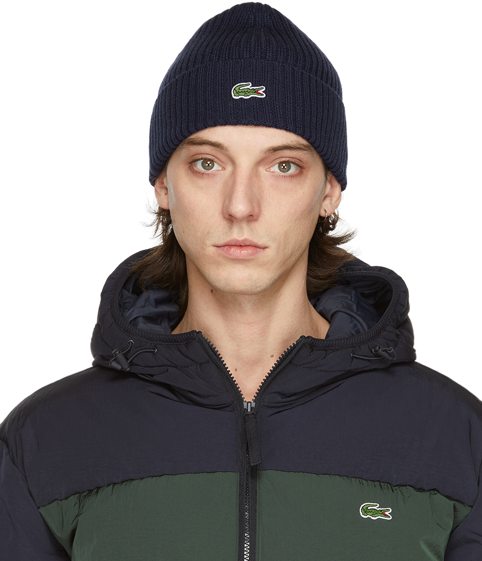 lacoste beanie navy