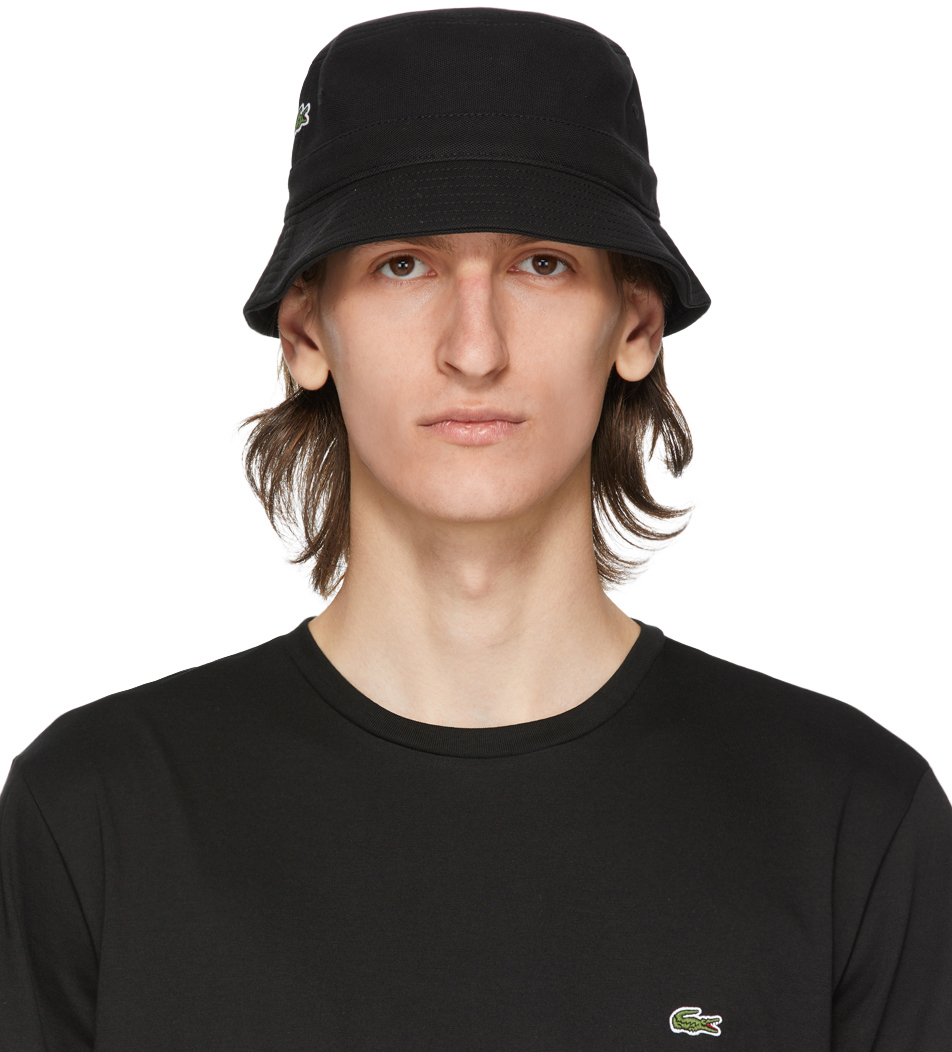 lacoste black bucket hat