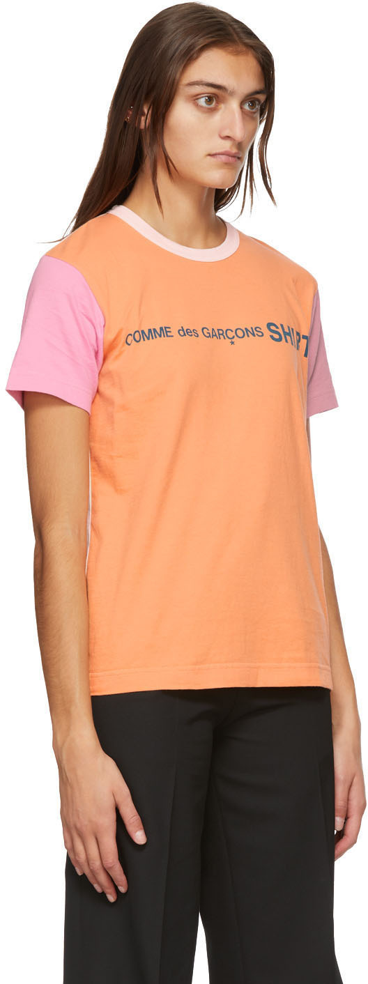 comme des garcons orange t shirt