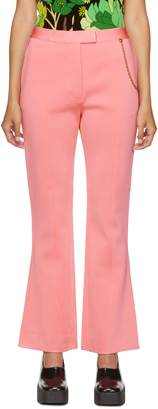 Pink Chain Flared Trousers