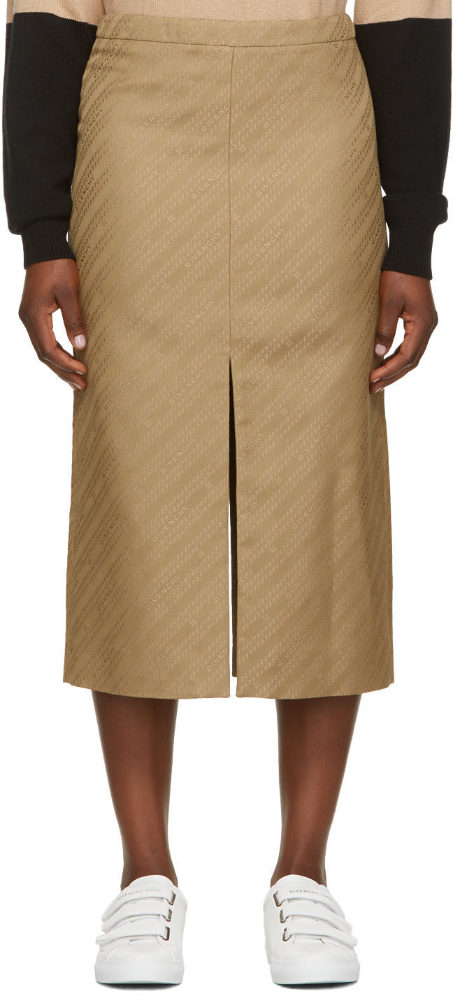 Givenchy: Beige Jacquard Tubino Skirt | SSENSE