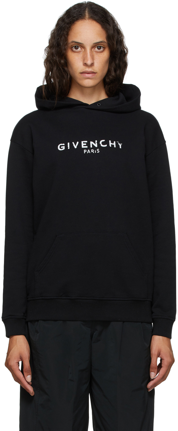 Givenchy Black 'Paris' Logo Hoodie