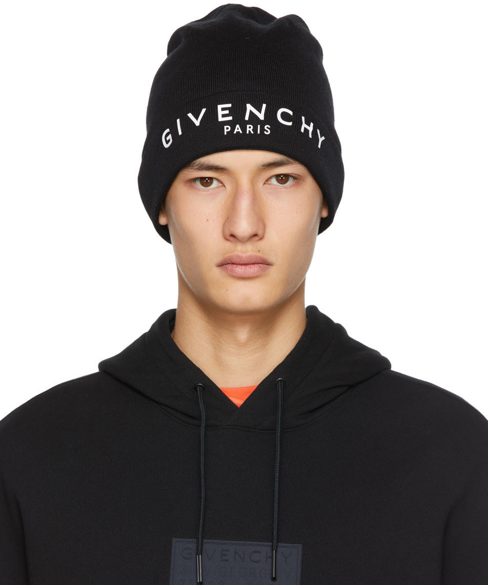 Givenchy: Black & White Logo Beanie | SSENSE UK