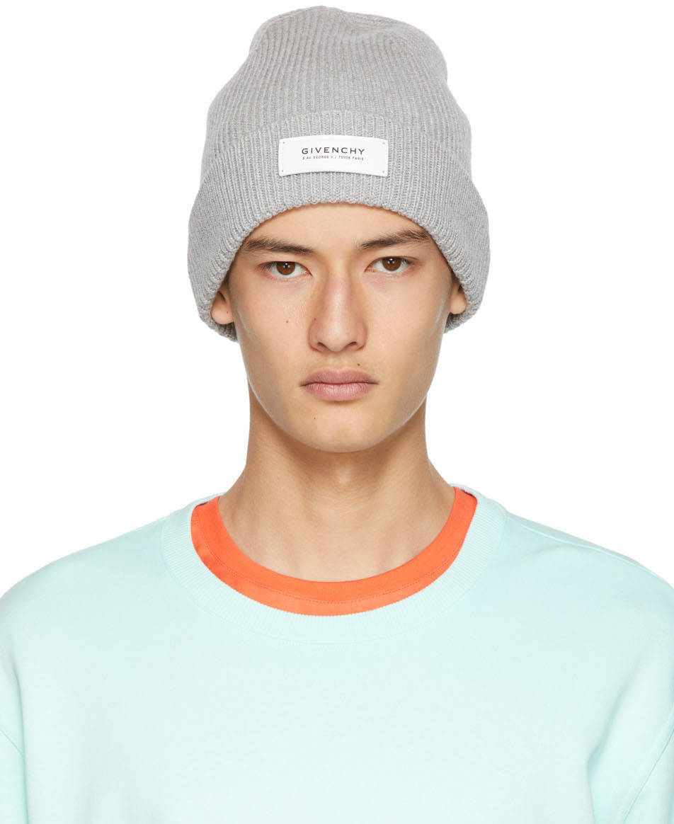 Givenchy: Grey Patch Beanie | SSENSE