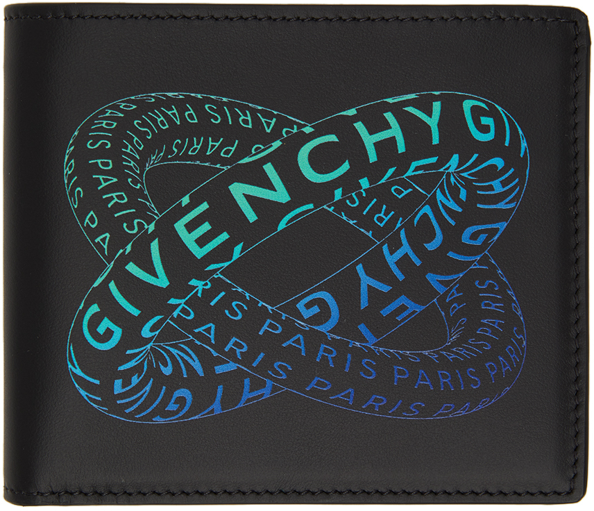 Givenchy Black & Blue Graphic Logo Bifold Wallet