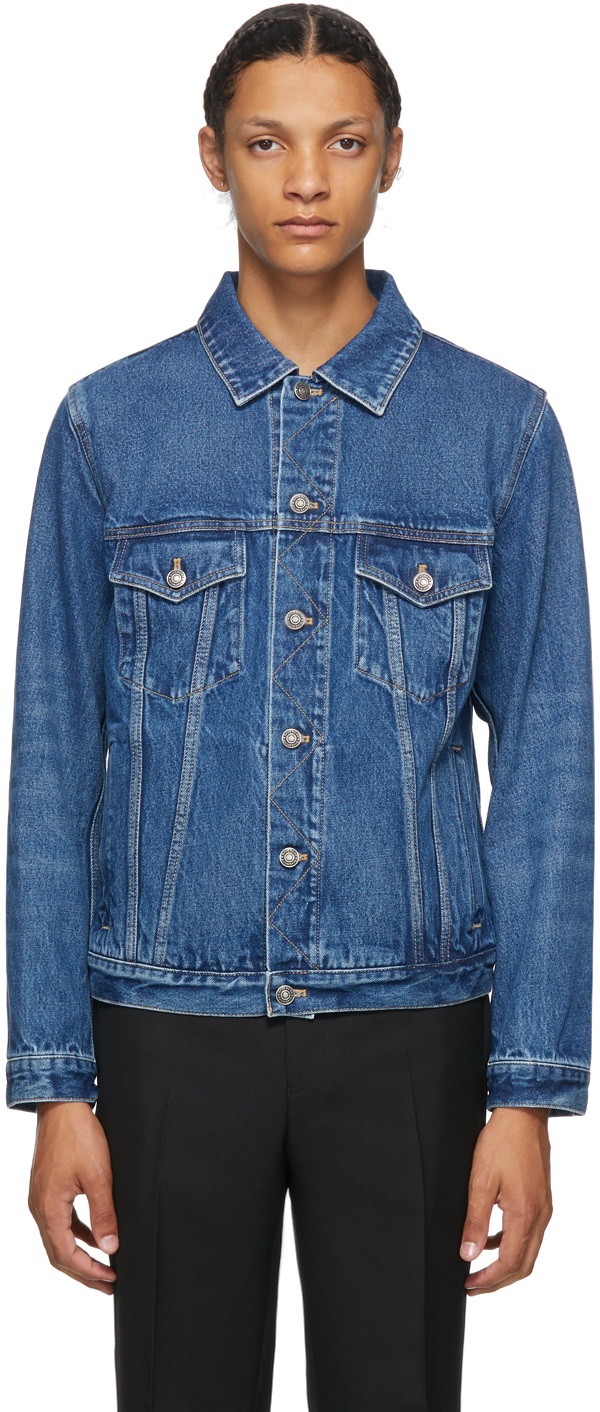 Givenchy: Blue Denim 'Atelier' Logo Classic Fit Jacket | SSENSE