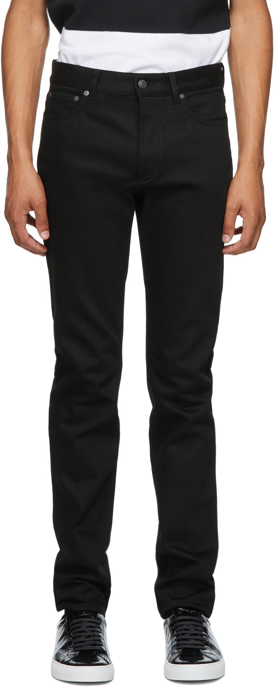 Givenchy: Black Raw Edge Slim-Fit Jeans | SSENSE