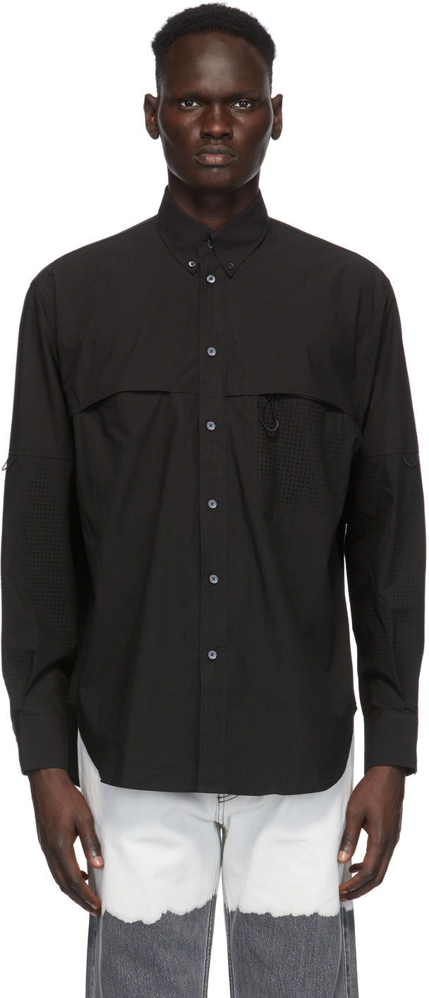 Givenchy: Black Perforation Shirt | SSENSE