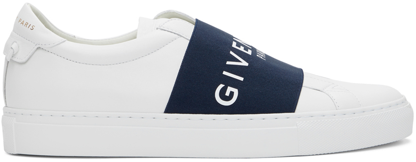 Givenchy White & Navy Elastic Urban Street Sneakers