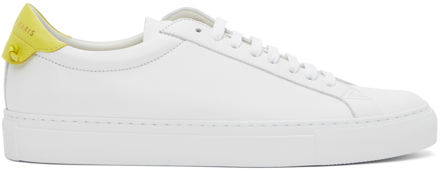 Givenchy: White & Yellow Urban Knots Sneakers | SSENSE