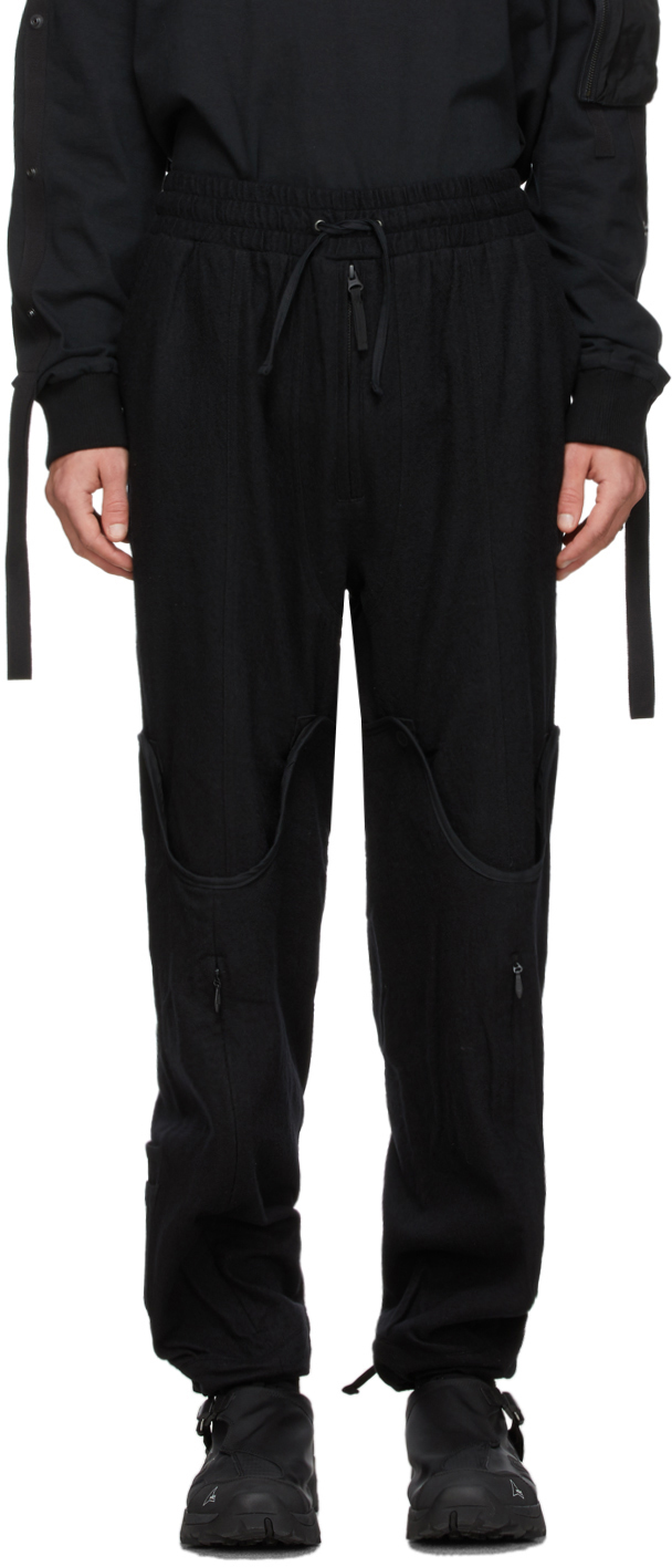 Blackmerle: Black Wool Convertible Trousers | SSENSE