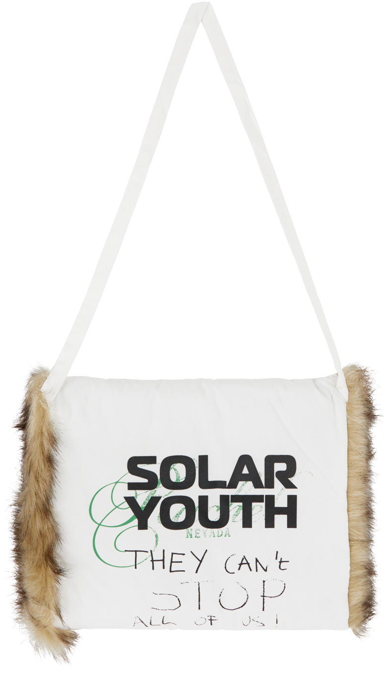 Raf Simons: 白色“Solar Youth”印花暖手筒 | SSENSE