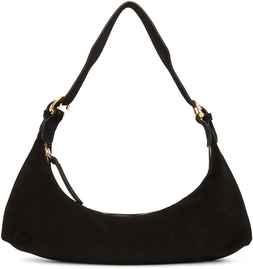 black suede shoulder bag