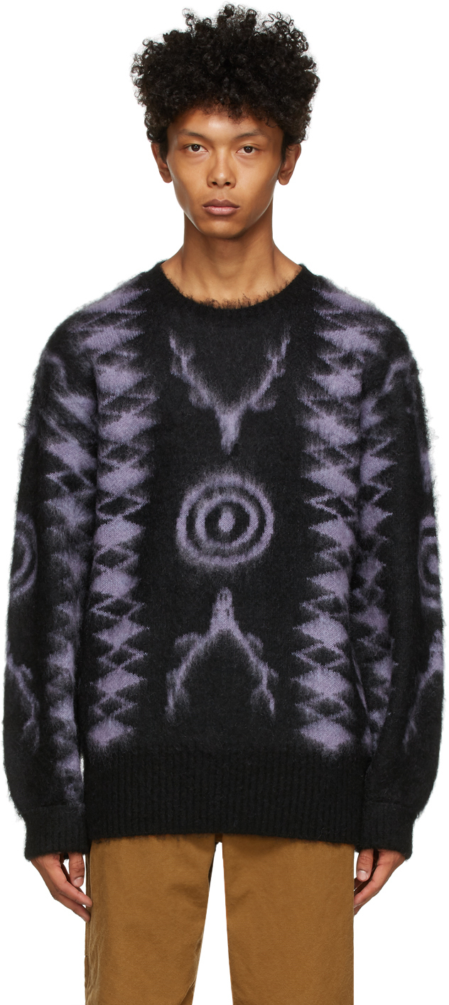 Black & Purple Mohair Sweater