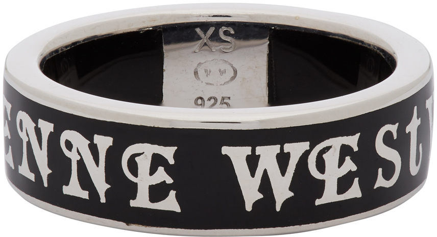 Vivienne Westwood: Silver & Black Conduit Street Ring | SSENSE