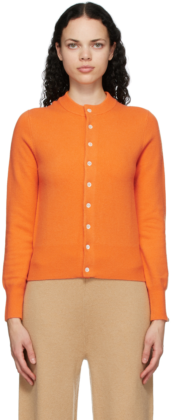 orange cashmere cardigan