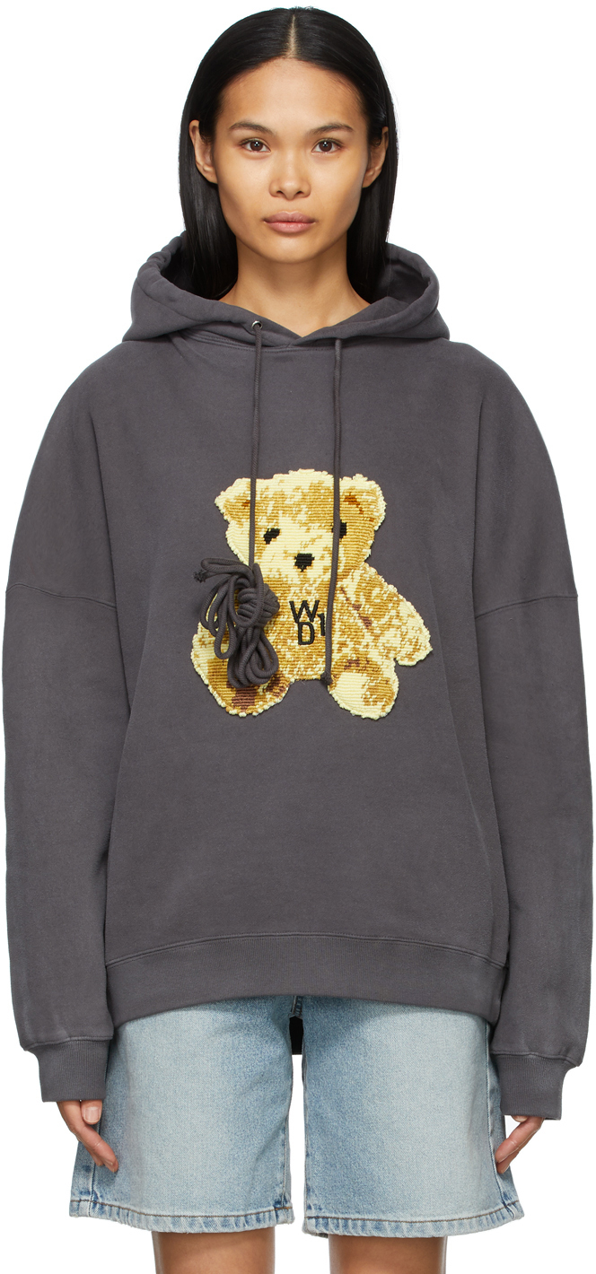 grey teddy hoodie