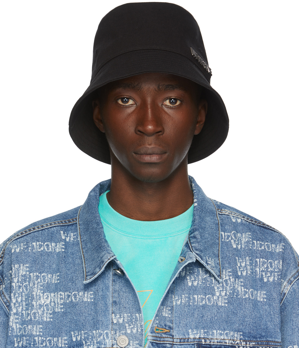 metallic bucket hat