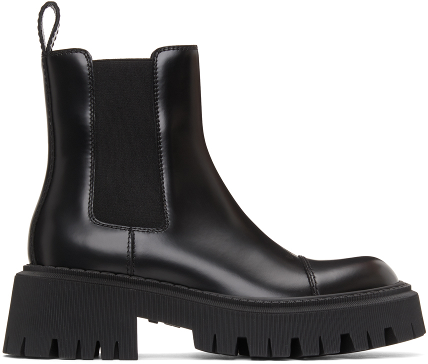 Balenciaga: Black Tractor Boots | SSENSE