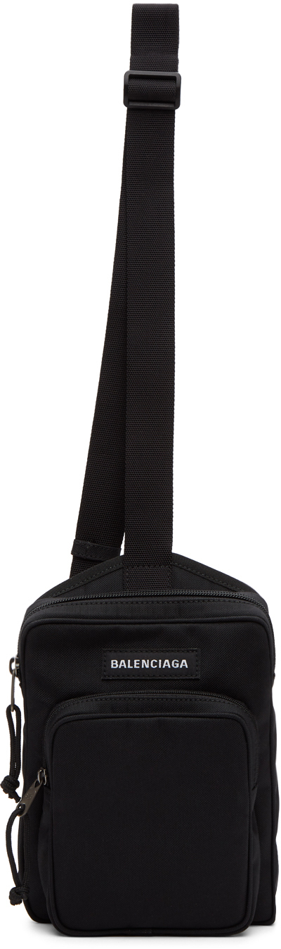 Balenciaga Black Recycled Nylon Explorer Messenger Bag 202342M170123