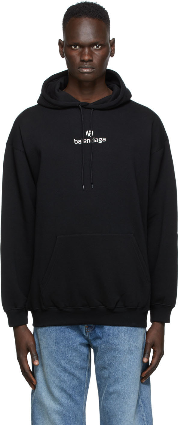 balenciaga black logo hoodie