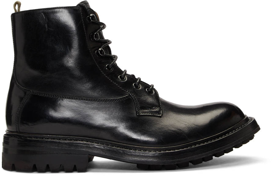 Officine Creative: Black Exeter 4 Boots | SSENSE