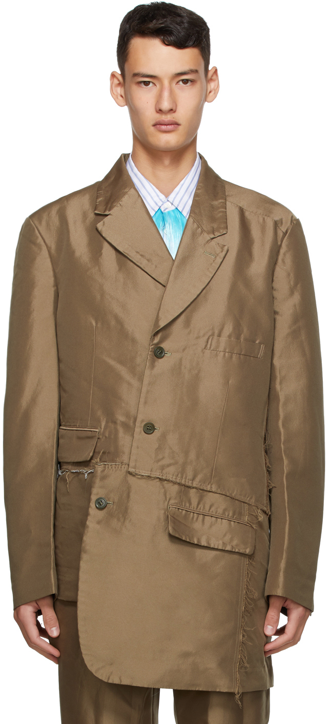 Khaki Double Twill Garment-Treated Blazer