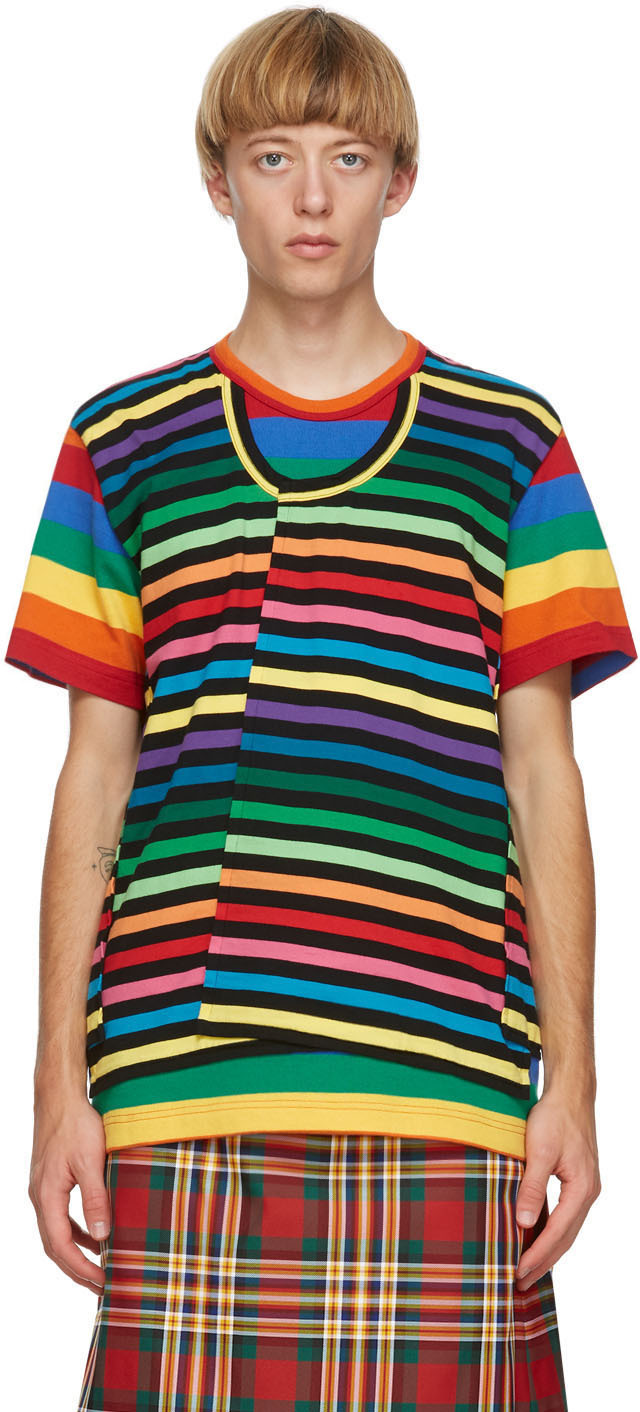 t shirt multicolore homme